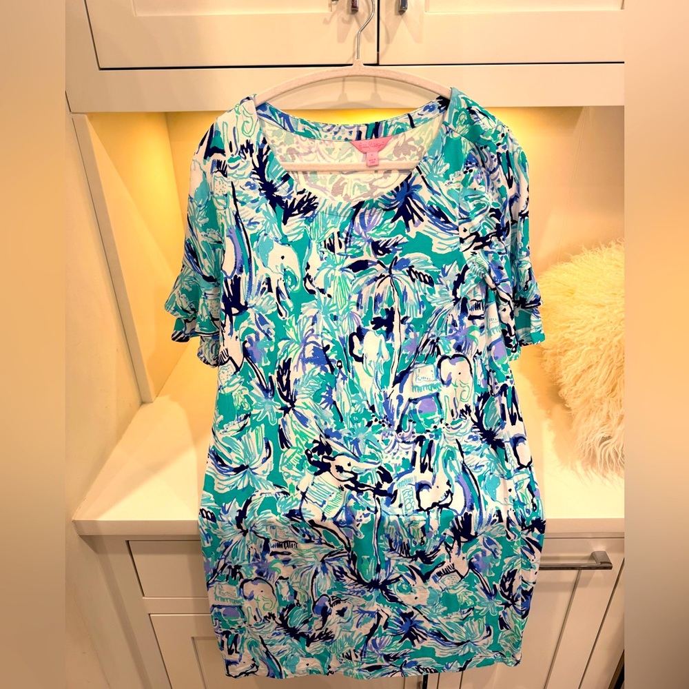 NWT Lilly Pulitzer Lula dress size small in tropical tur elephant appeal